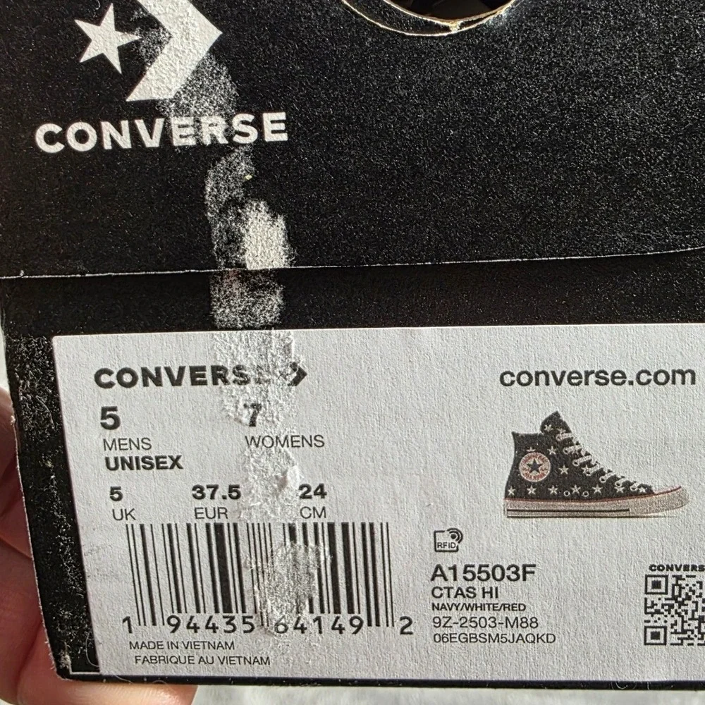 Converse Chuck Taylor All Star High Top Womens 7 Americana, Patriotic NEW - Picture 3 of 7